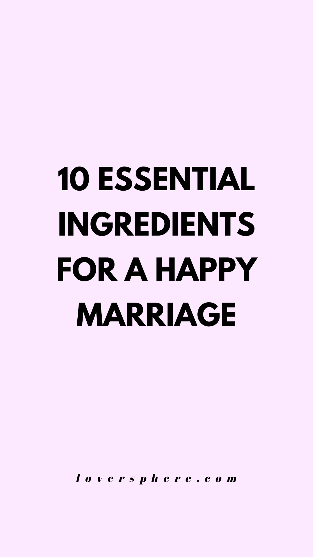 recipe for a happy marriage