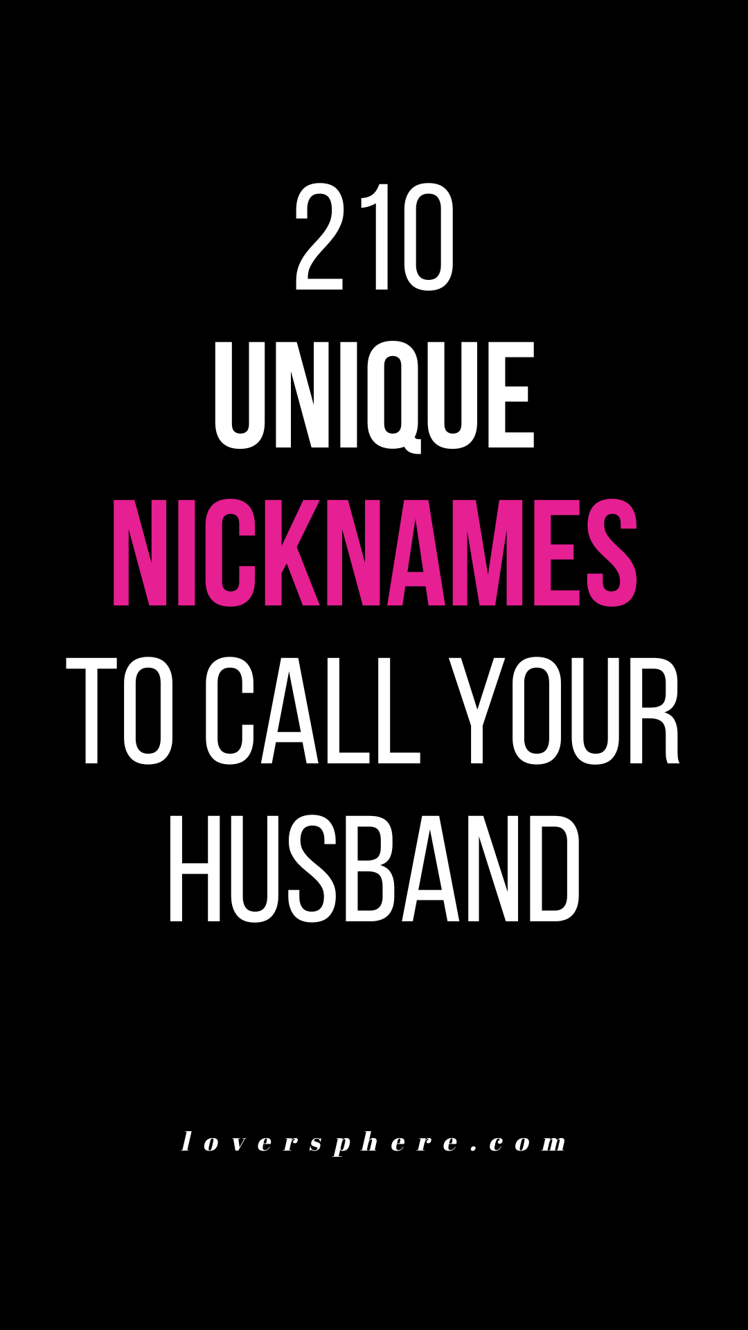 nicknames for husband