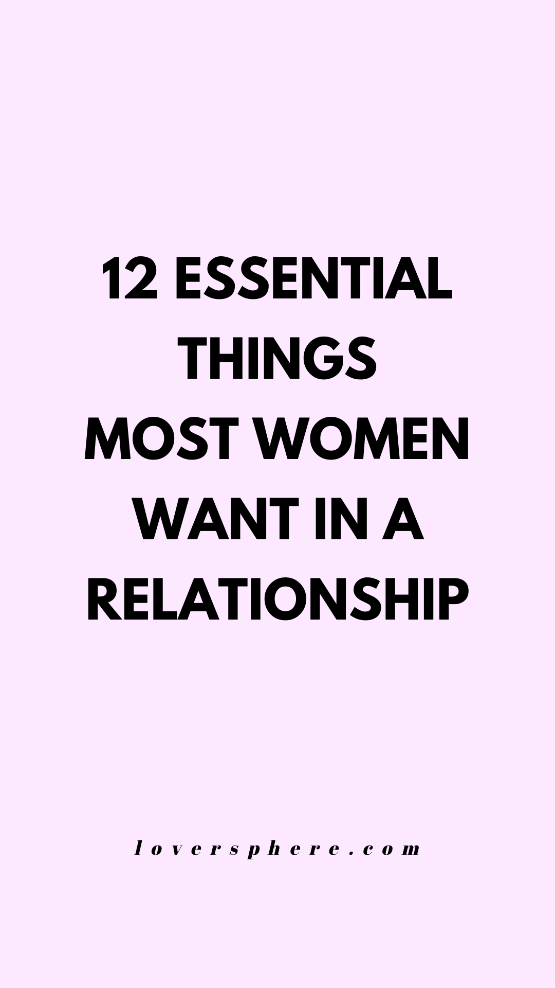 what do women want in a relationship